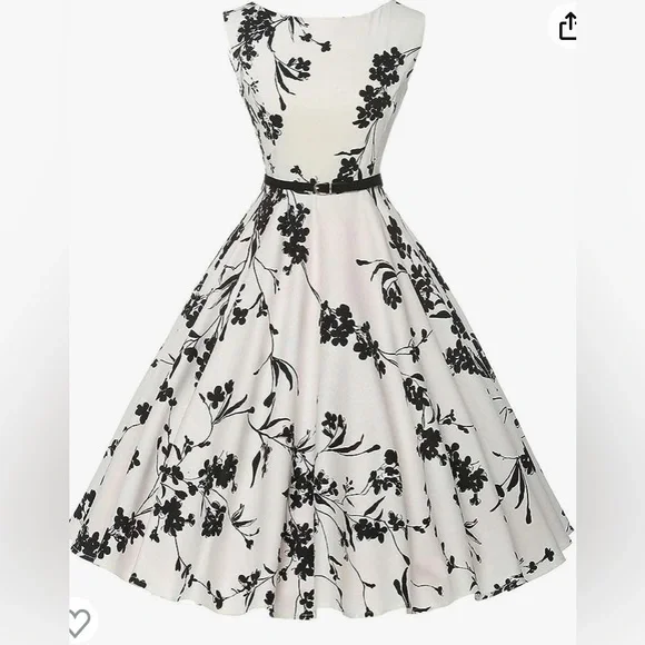 GRACE KARIN Boatneck Sleeveless Vintage Tea Dress - Picture 2 of 3